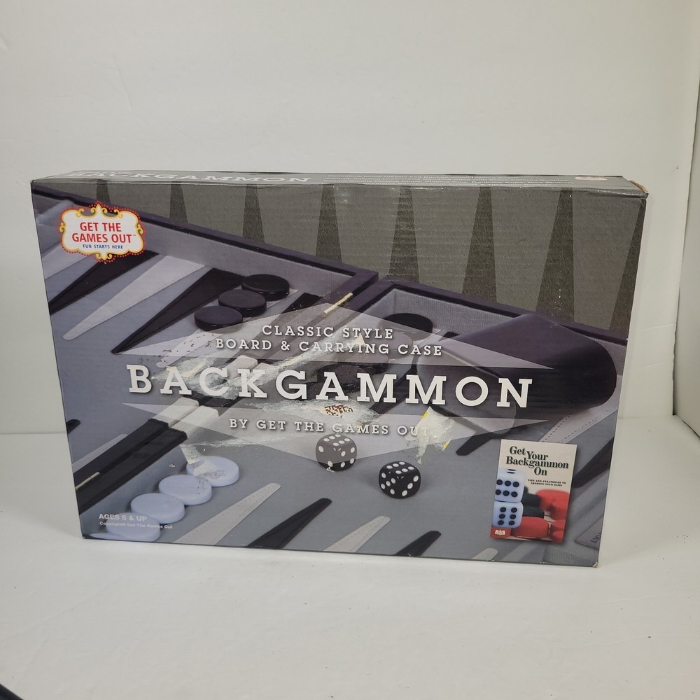 Get The Games Out Top Backgammon Set - Classic Board Game Case - NEW